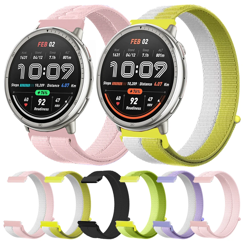 20/22mm Nylon Strap For Huami AMAZFIT Active 2 3 BIP 6 5 UNITY Braided Bands GTR 4/2e/3Pro GTS 3 4 mini BALANCE 2 Sport Bracelet