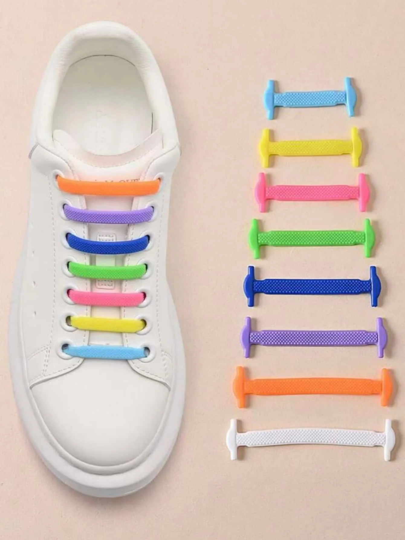 Nowe 16 szt. elastycznych sznurówek do butów, uniwersalne sznurówki silikonowe do sneakersów, modne sznurówki bez wiązania, gumowe sznurówki.