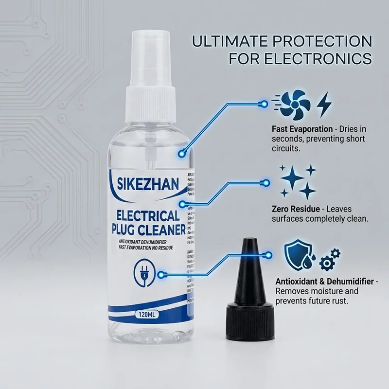 Electronic Contact Cleaner Spray Antioxidant Dehumidifier Fast Evaporation No Residue Electrical Plug Cleaner for PC Socket