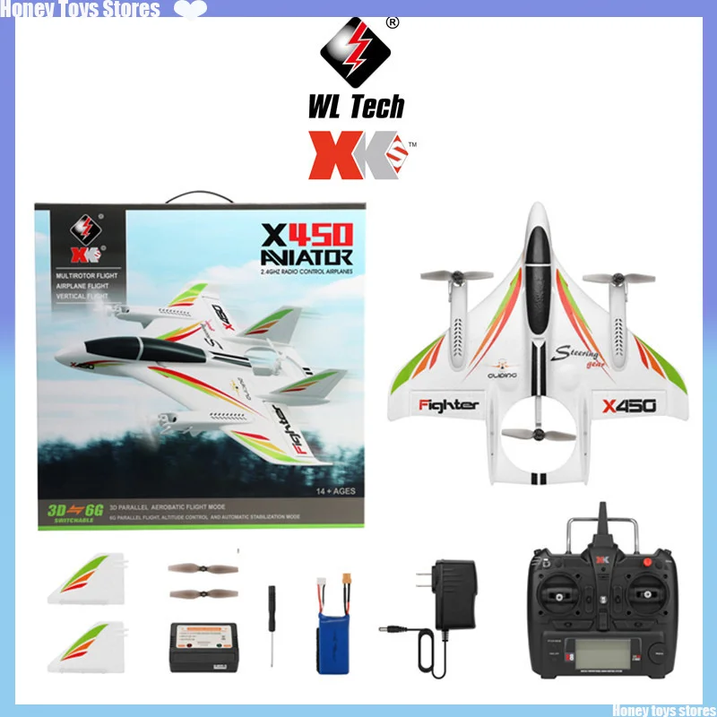 WLtoys XK X450 Rc samolot 6ch bezszczotkowy samolot 2.4G sterowanie radiowe szybowiec puszczania samolotów pilot zdalnego sterowania śmigłowców