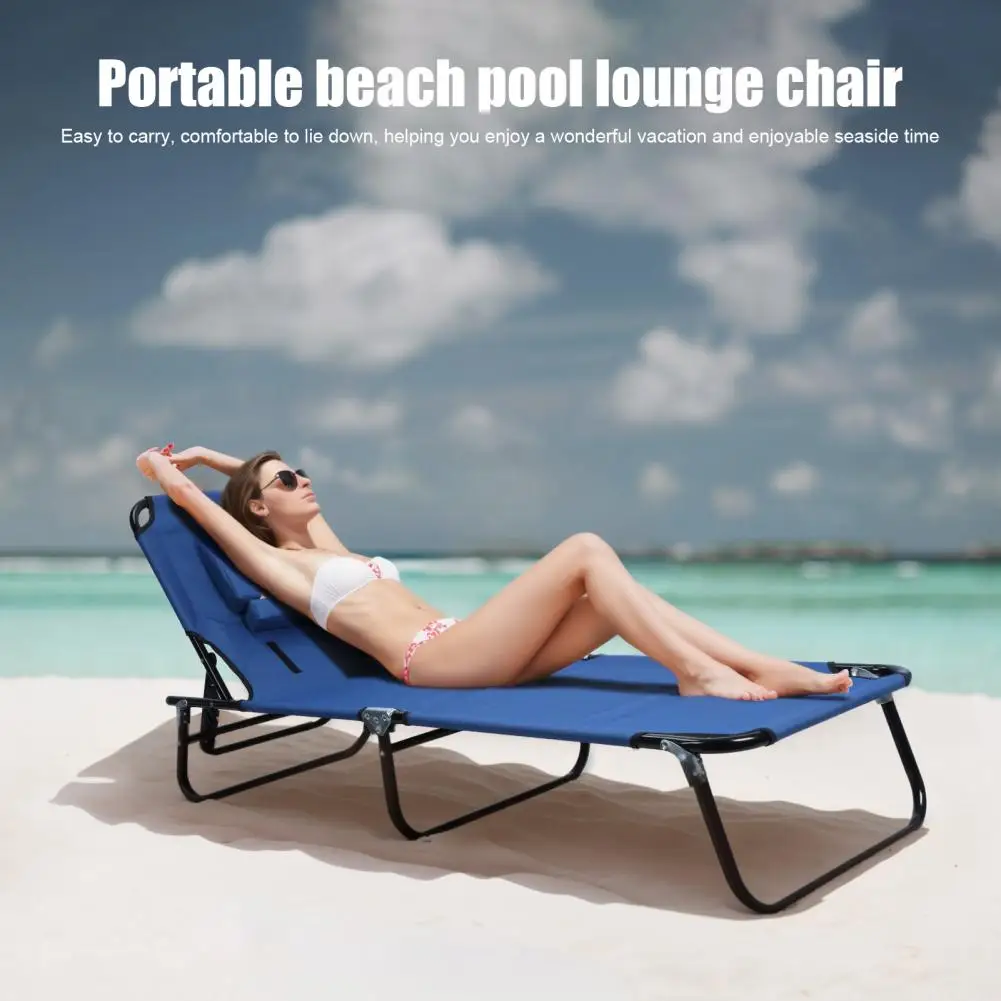 

Foldable Camping Cot for Adult, Adults Reclining Folding Chaise for Indoor Outdoor Travel, Heavy Duty Summer Lounger Chair with