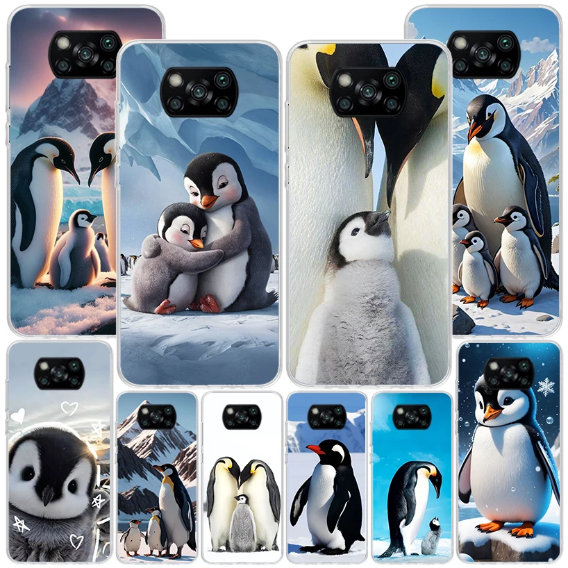 Чехол для телефона Penguins Love At The North Pole для Xiaomi Poco X7 X6 X5 X4 X3 Pro F6 F5 F4 Gt F3 M5S M5 M4 M3 Nfc X7Pro Soft Cover S