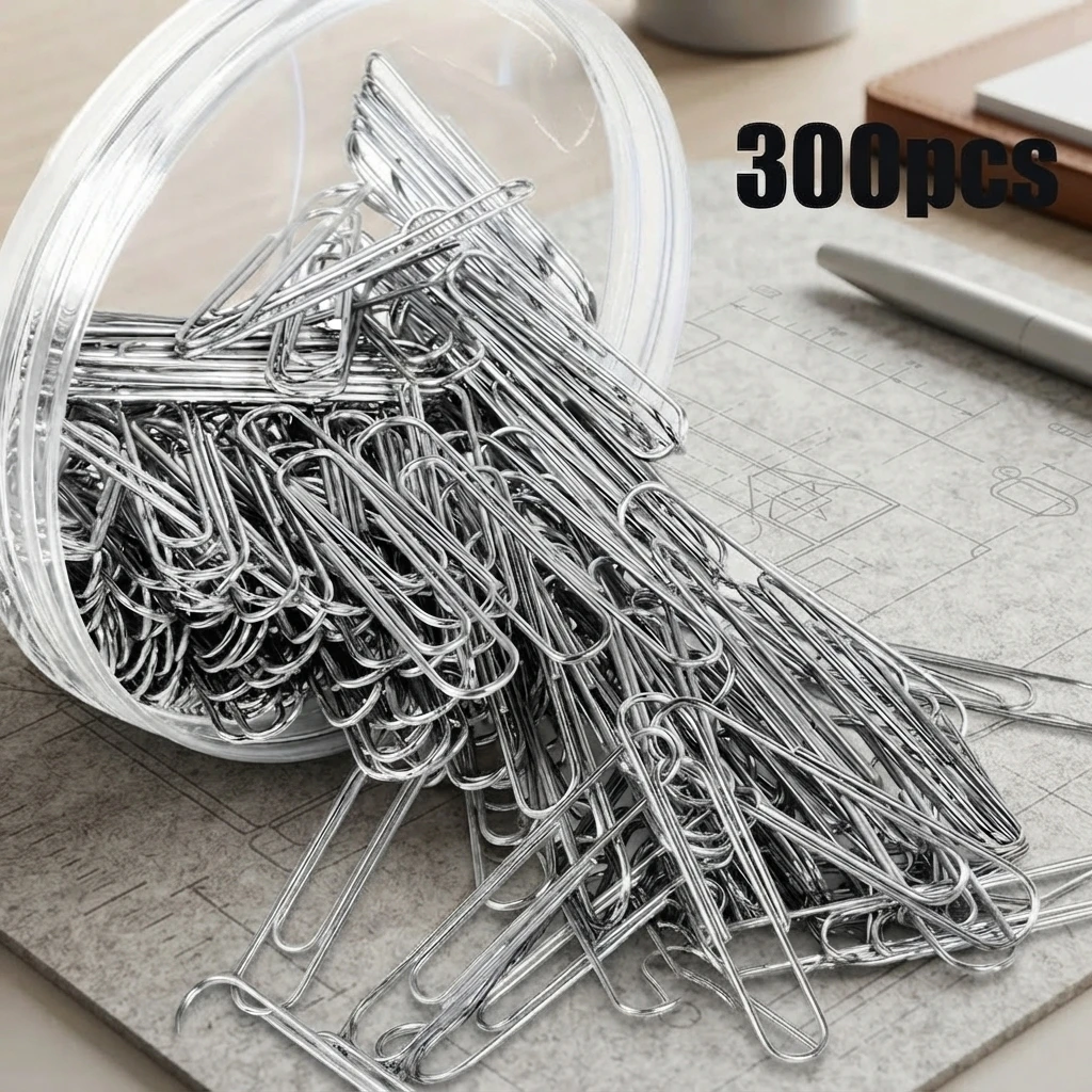 Clips de fixation en métal argenté de 28MM, 300 pièces, fournitures d'organisation de documents de bureau, pour l'école, l'étude, le tri des dossiers domestiques
