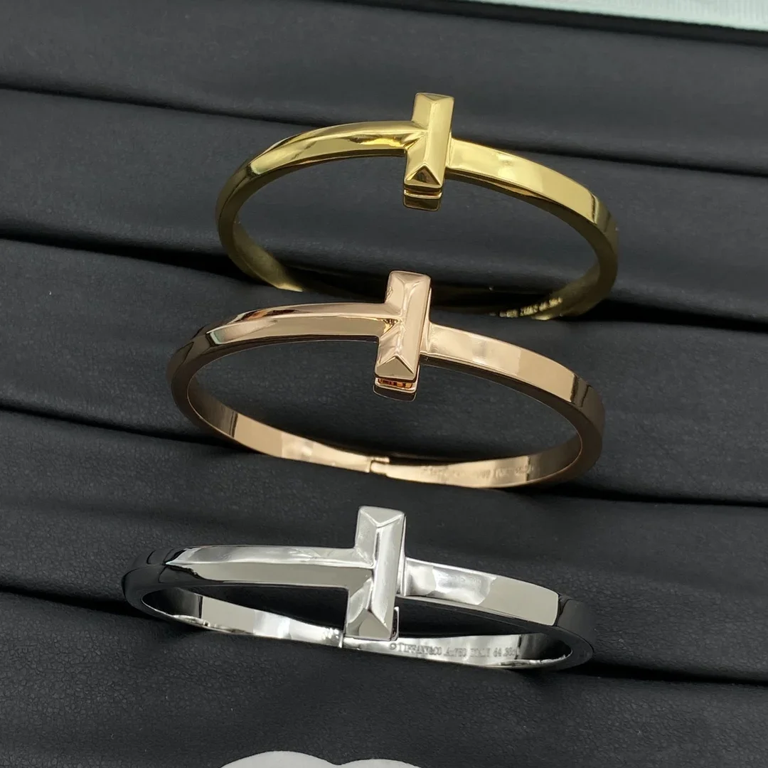 

TIF exquisite trend sterling silver T-shaped element bracelet unisex bracelet