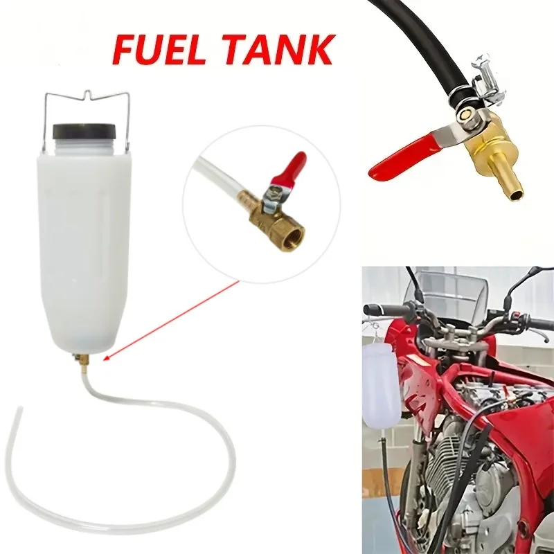 Motorcycle 4 Litre Auxiliary Fuel Tank Carb Gas Tanks With Hose Clips Durable Motorcycle Balancing Tool Replacement