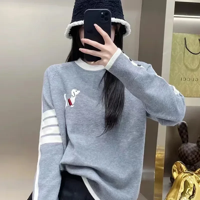 Women\'s Autumn Golf Wear 2024 Luxury Brand Golf Sweater Fashion Embroidery Casual Top Korean Women\'s Windproof Golf Knit