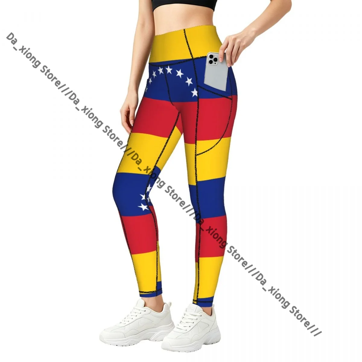 Venezuela Flag Women Yoga Pants With Pockets Stretch Slim Fitness Leggings