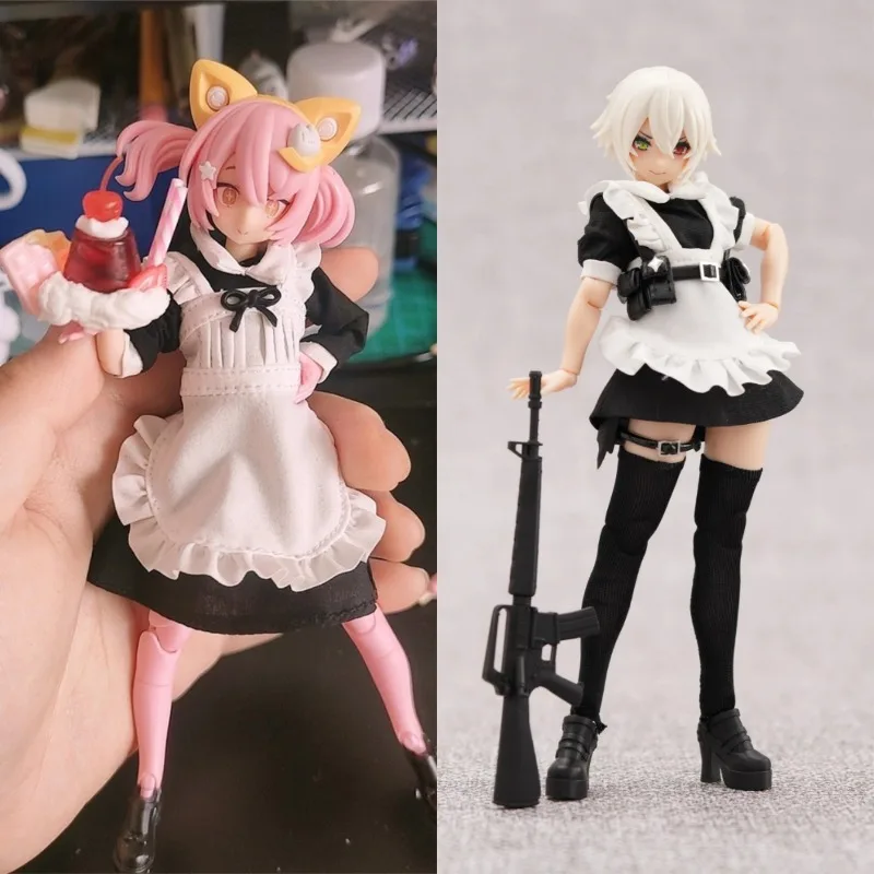 Gel06 99S Serie 1/12 Maßstab Modisches Dienstmädchen-Kurzkleid Weibliche Soldatenkleidung Set Passend für 6-Zoll Actionfiguren Puppen Spielzeug – Detail 1