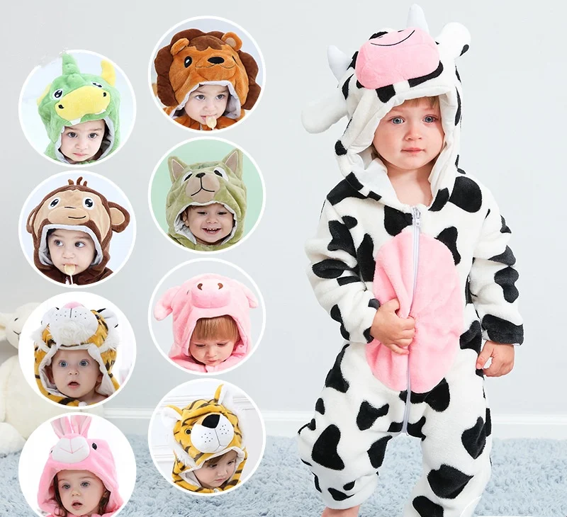 

0 1 2 3 4 Years Kigurumi Pajamas for Toddler Baby Clothes Children Outfits Infant Dinosaur Unicorn Cat Robbit Cosplay Costumes