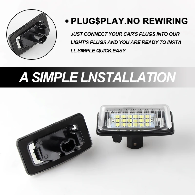 2Pcs For Toyota Alphard Wish Noah/Voxy Estima Caldina Corolla Crown Majesta Starlet Sprinter Celica Raum LED License Plate Light