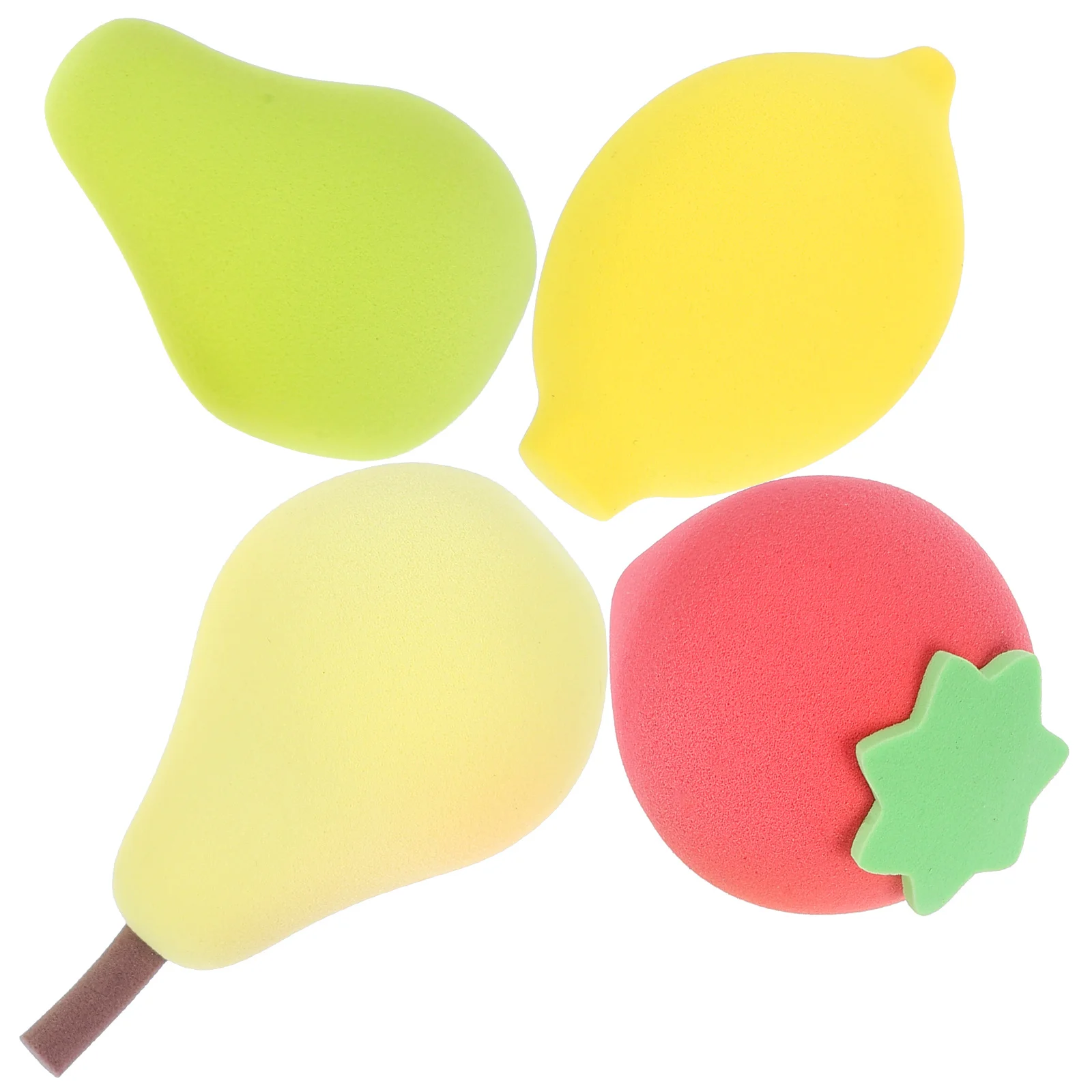4 pçs esponjas de maquiagem de frutas cores suaves e delicadas cosméticos portáteis ferramentas de maquiagem feminina fundação pó puff