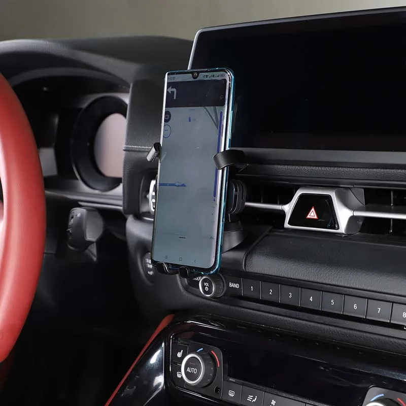 Accesorios de coche para Toyota GR Supra MK5 A90 2019-2025 ABS negro salpicadero de coche salida de aire soporte de teléfono Interior