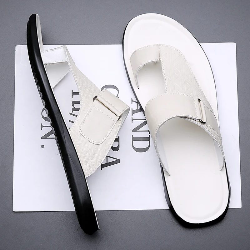 Herren Sommer-Sandalen Atmungsaktive Modische Einfache Zehenfreie Weiche Flache Strandschuhe Bequeme Klassische Pantoffeln-2502 – Detail 13