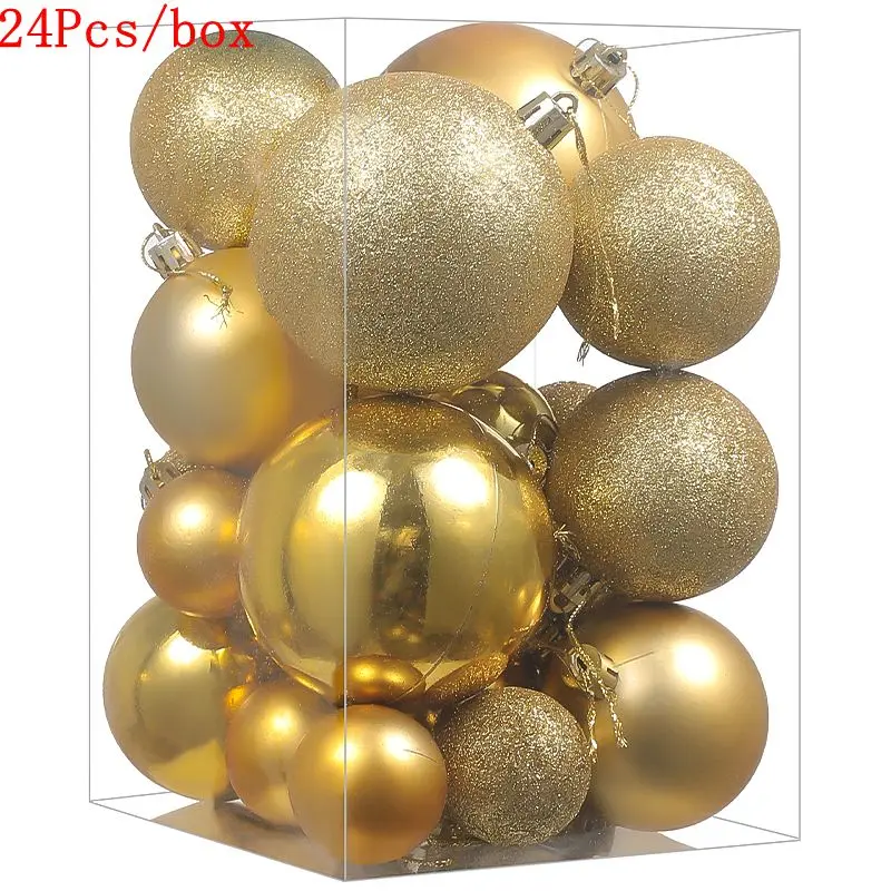 24/30Pcs/box 4cm Christmas Ball Ornaments Xmas Tree Hanging Pendant Christmas Decora for Home 2025 Navidad Natal New Year Gifts