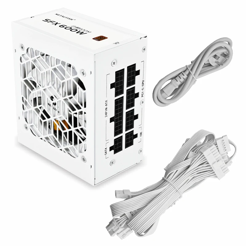METALFISH Full-Modular SFX-500W 600W PSU 80Plus Bronze White Power Supply For Mini ITX Chassis Small Computer Case 100/220V