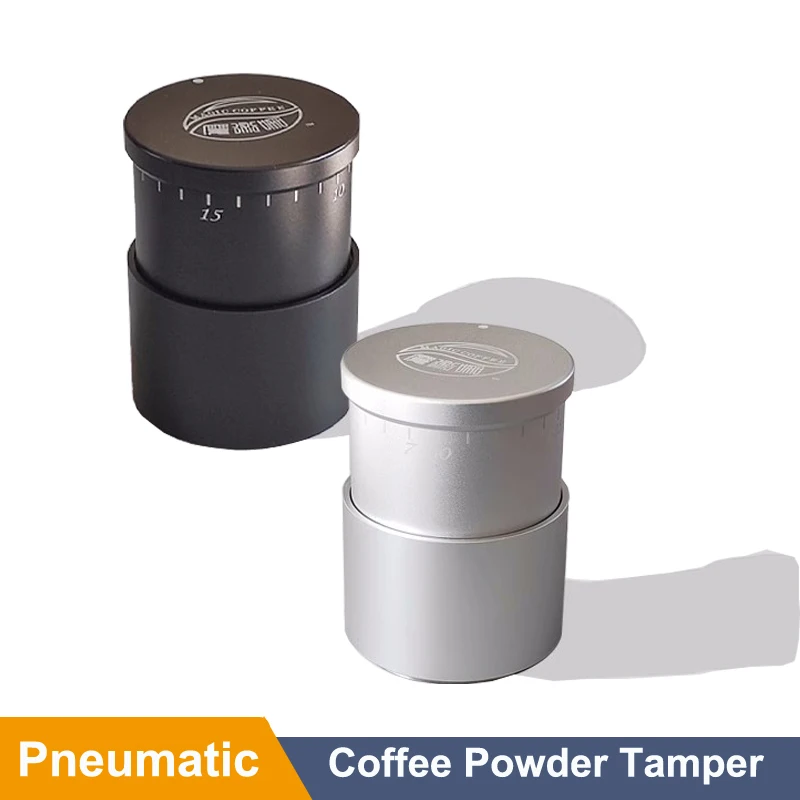 58mm Pneumatic Adjustable Coffee Tamper Espresso Coffee Powder Press Stainless Steel  Coffee Hammer Distributor Compactor