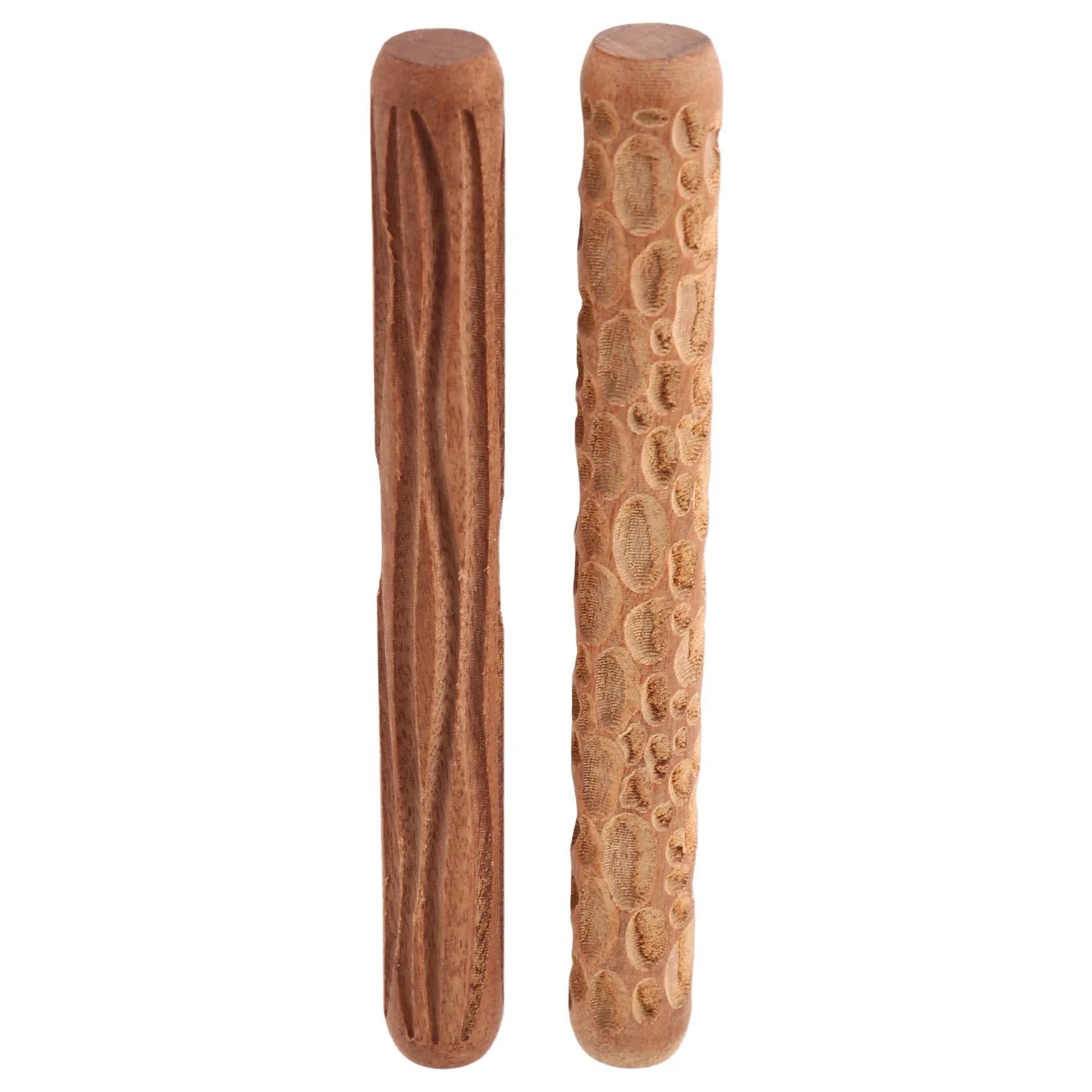 Pottery Tools2Pcs Clay Modeling Pattern RollersCobblestone Wood Grain Pattern Clay Rolling Pin Textured Hand