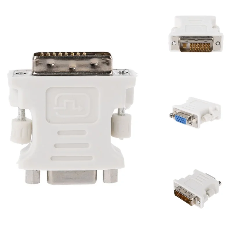 DVI D Male To VGA Female Socket Adapter Converter VGA To DVI-D 15 Pin To VGA Dropship