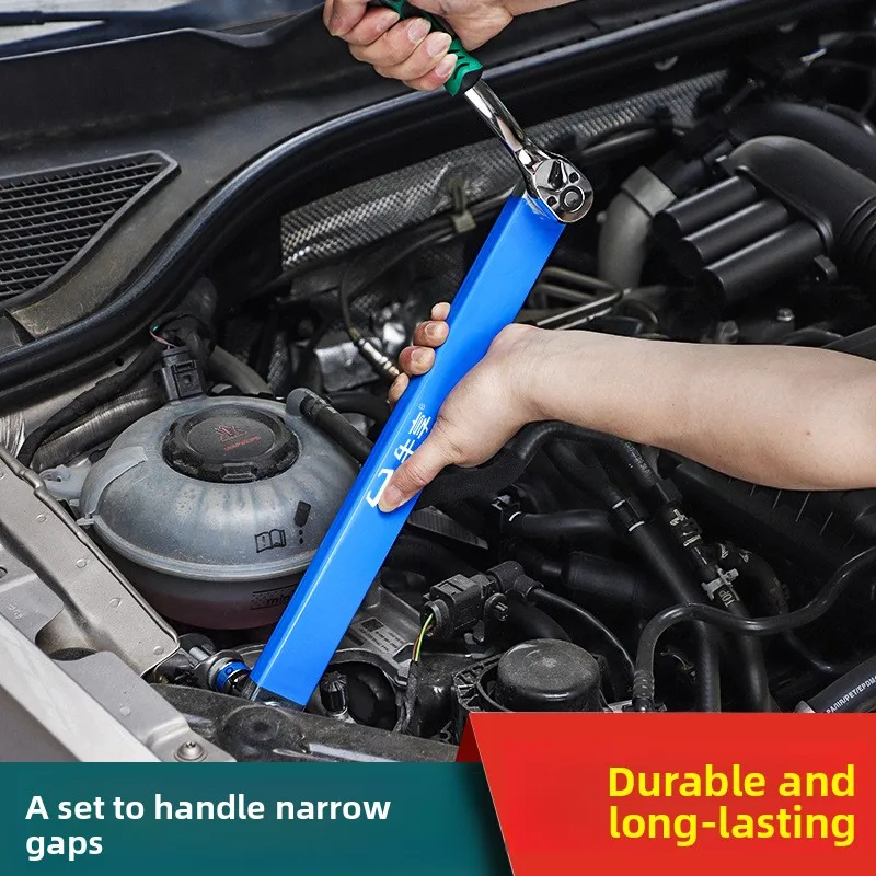 Multifunctional Ratchet Extension Universal Wrench, Dual-purpose Quick Sleeve Universal Extended Full Set of Two-in-one Wrenches