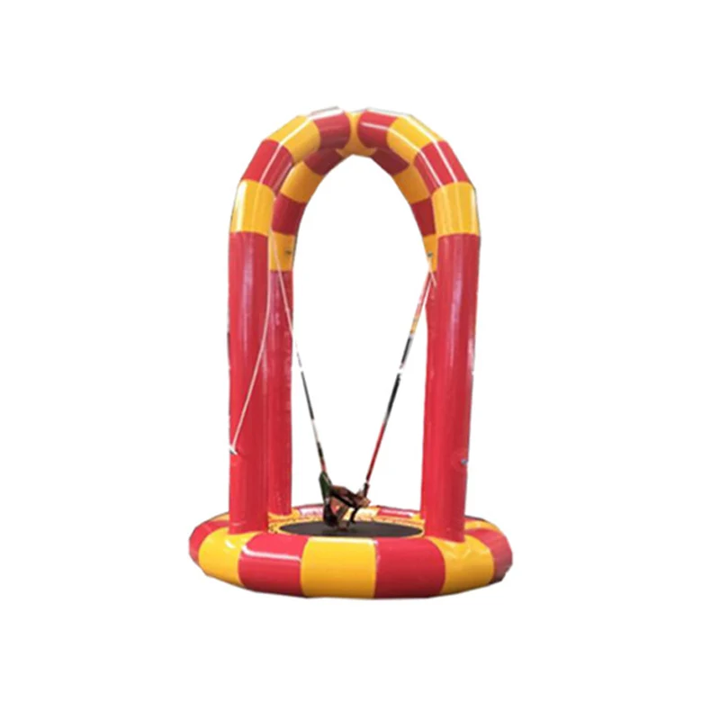 2023 modern popular amusement park children outdoor bungee jumping trampoline with seat belt