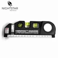 2024 Laser Level Horizon Vertical Measure 8FT Aligner Standard and Metric Ruler Multipurpose Measure Level Laser Black