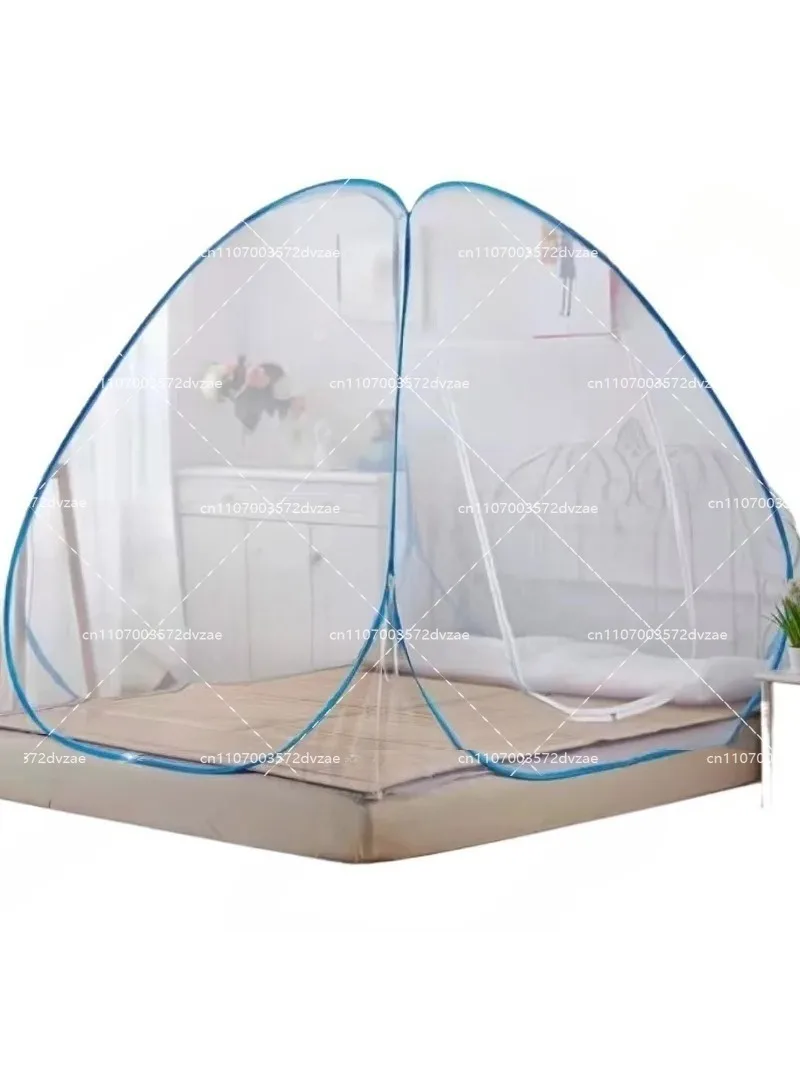 Household installation-free folding zipper student mosquito net