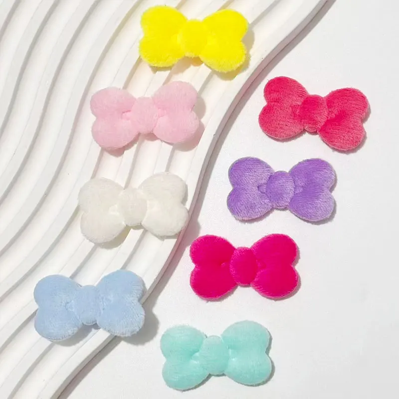 50 Stück Doppelseitige 3,5cm Plüsch-Schleifen-Accessoires für DIY-Puppendekorationen, Schuhe, Socken, Hüte Materialien – Detail 4