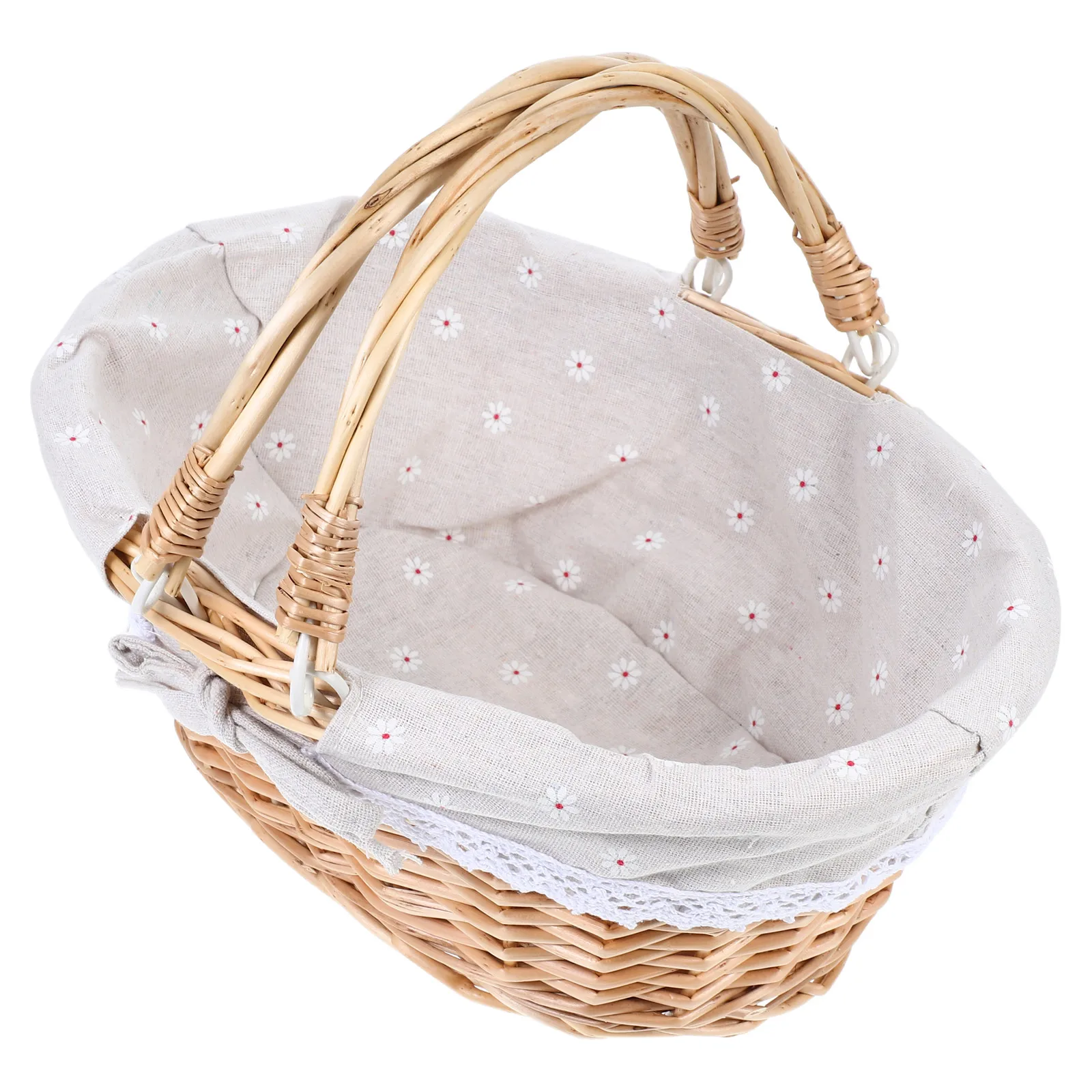 

Wicker Picnic Basket Handmade Elegant Natural Durable Willow Material Versatile Home Storage Small Woven Baskets Market Basket