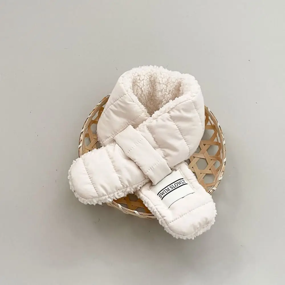 Écharpe en laine polaire douce pour bébé, garde au chaud, en coton rembourré, en peluche, enveloppe de cou croisée, chauffe-cou pour enfants en bas âge