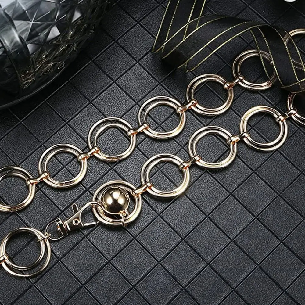 Elegant Dress Jeans Decorative Luxury Alloy Waistband Metal Chain Belt Double Ring Waist Band Slimming Cummerbands