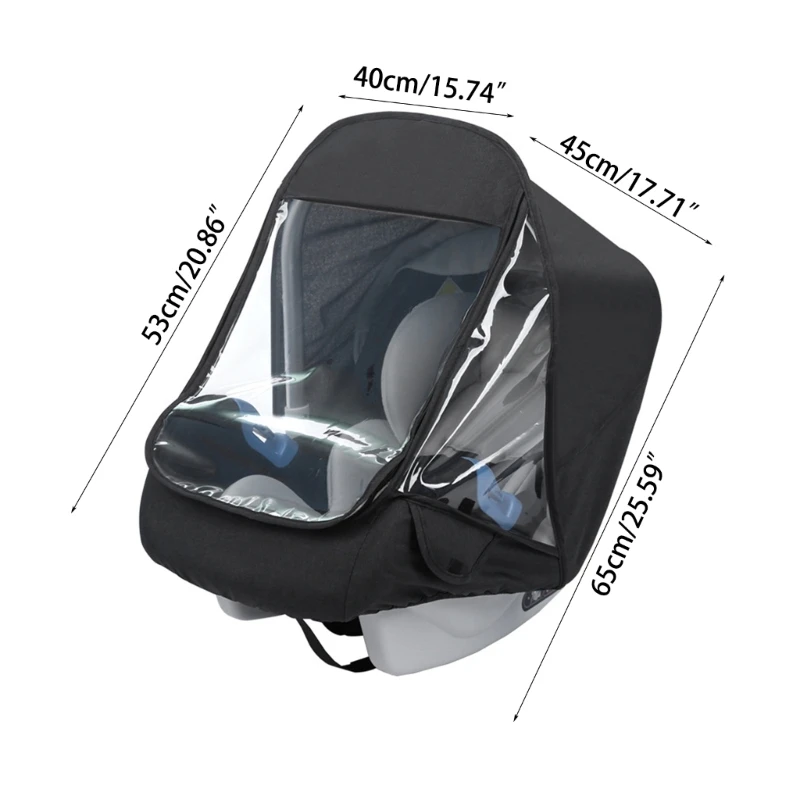 Y1UB Funda lluvia para asiento coche para bebés, protector universal lluvia y clima, duradero