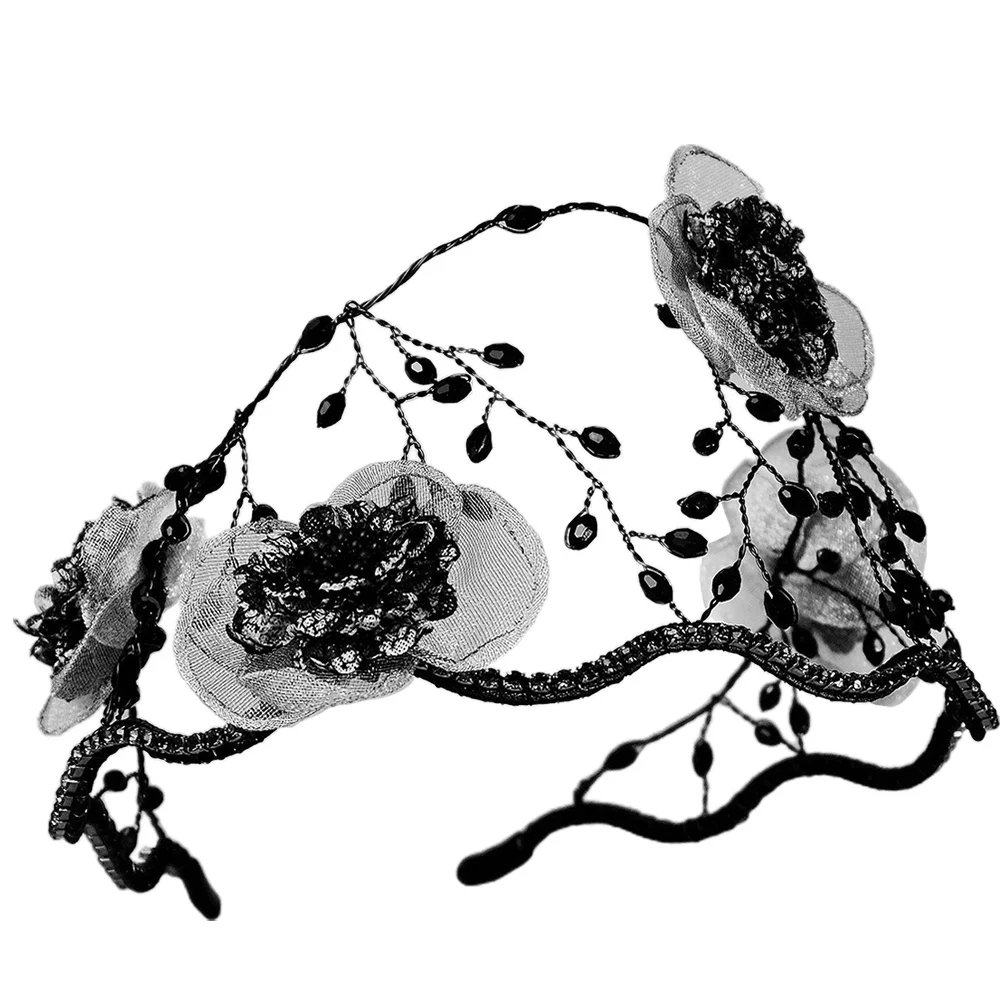 

Wedding Headband Lace Rhinestone Crystal Flower Hair Piece Bride Girl Hong Style Elegant Bridal Accessory