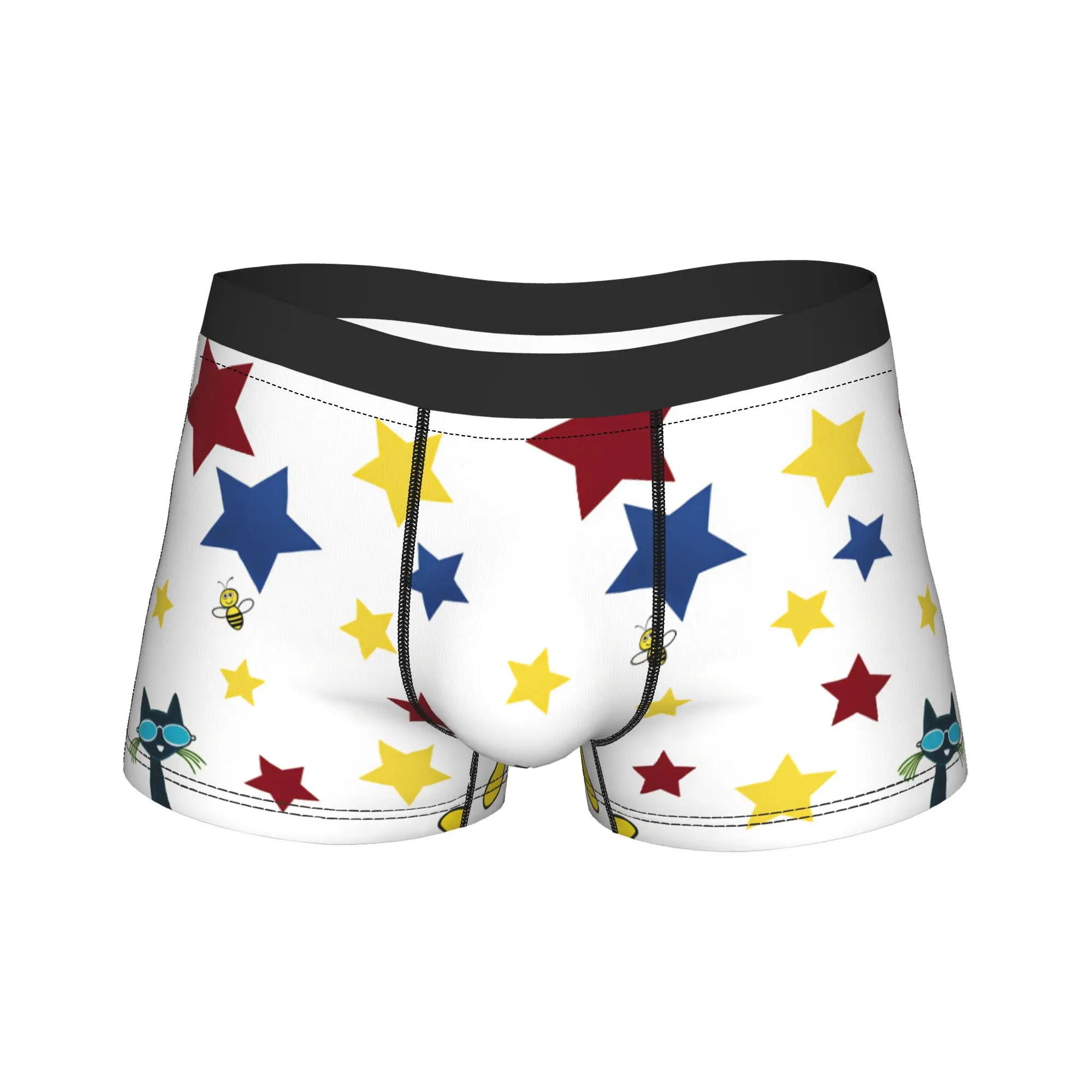 Pete the Cat Underwear  Males Shorts Briefs Breathable Boxer Shorts Quality Pattern Plus Size Panties