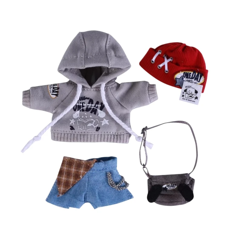 Obitsu 11 Doll Hoodie Shorts Ski Cap Suit For OB11 Gsc 1/12 Bjd Molly Body 16~17cm BJD Doll Cloth Animal Doll Outfit Clothes