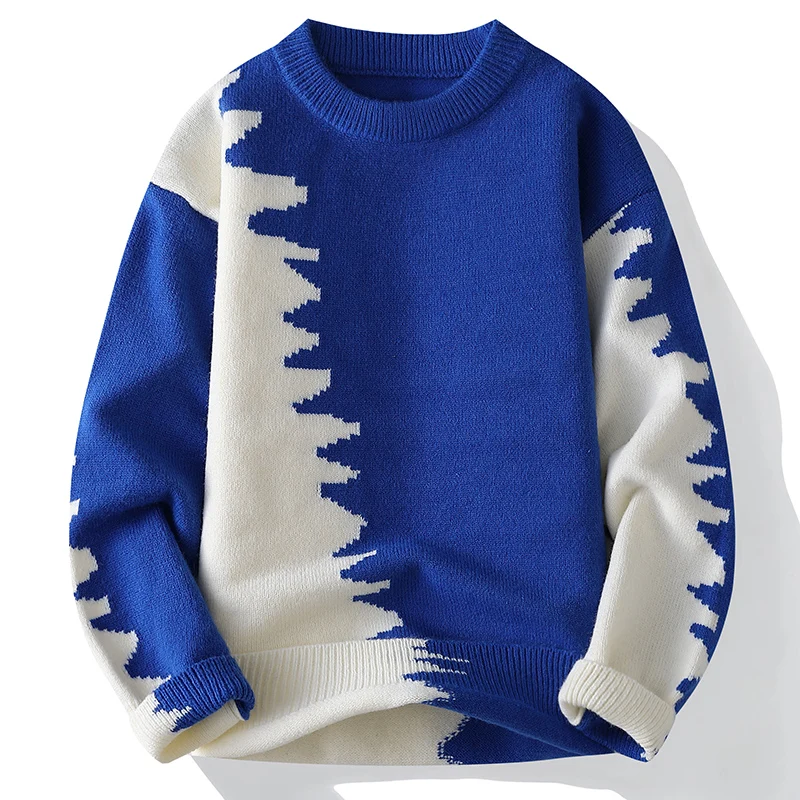 

Мужской утепленный вязаный свитер с круглым вырезом, осенне-зимний, повседневный, свободного кроя, в американском стиле, мягкий, удобный, из нейлона.