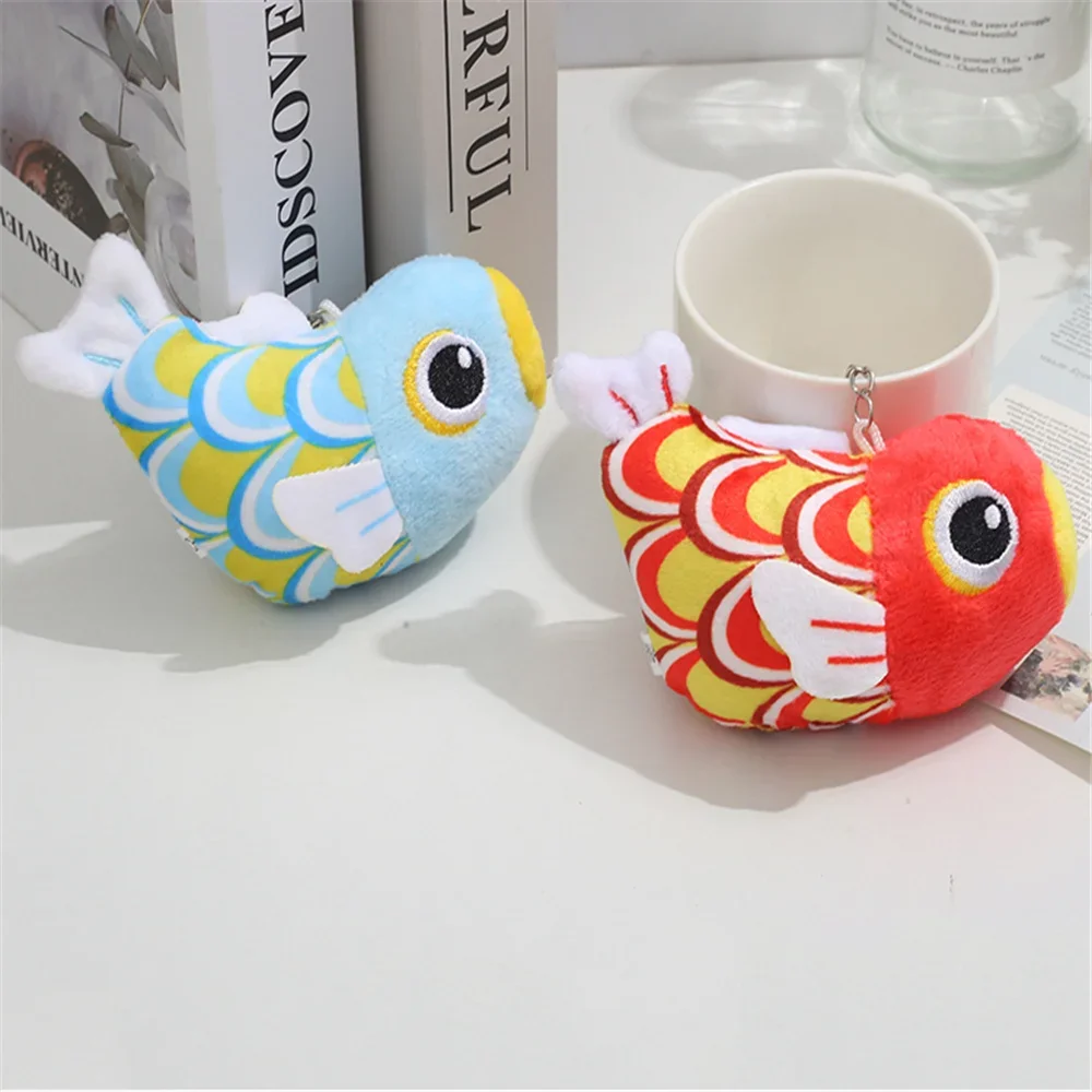 2 Colors - Fish Trinkets Stuffed with Small Animal Doll Bags, Gift Keychain Luggage Accessories for Girls