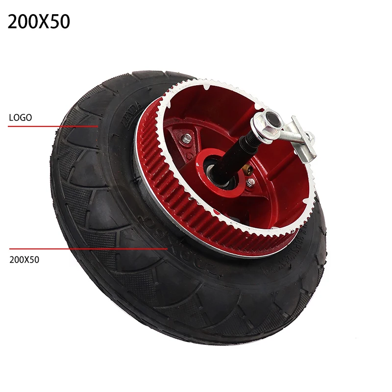 RED Electric Scooter Tyre With Wheel Hub 8 inch Scooter 200x50 Tyre Inflation Electric Vehicle Aluminium Wheel motorcycle