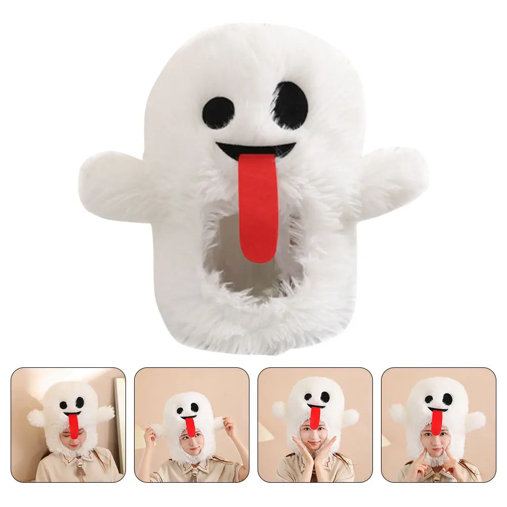 

Halloween Ghost Hat Cartoon Tongue-Sticking Ghost Headwear Party Costume Hat Cosplay Headgear Photo Prop Cosplay Headwear