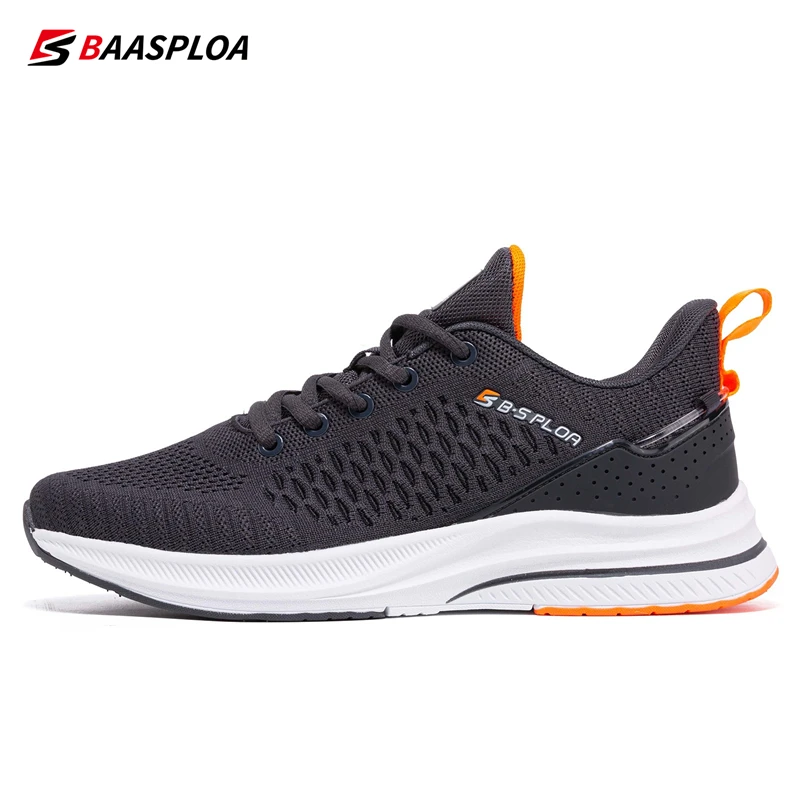 Baasploa New Running Shoes Men's Casual Lightweight Designer Mesh Sneakers Male Outdoor Breathable Lace-Up Sports Walking Shoes