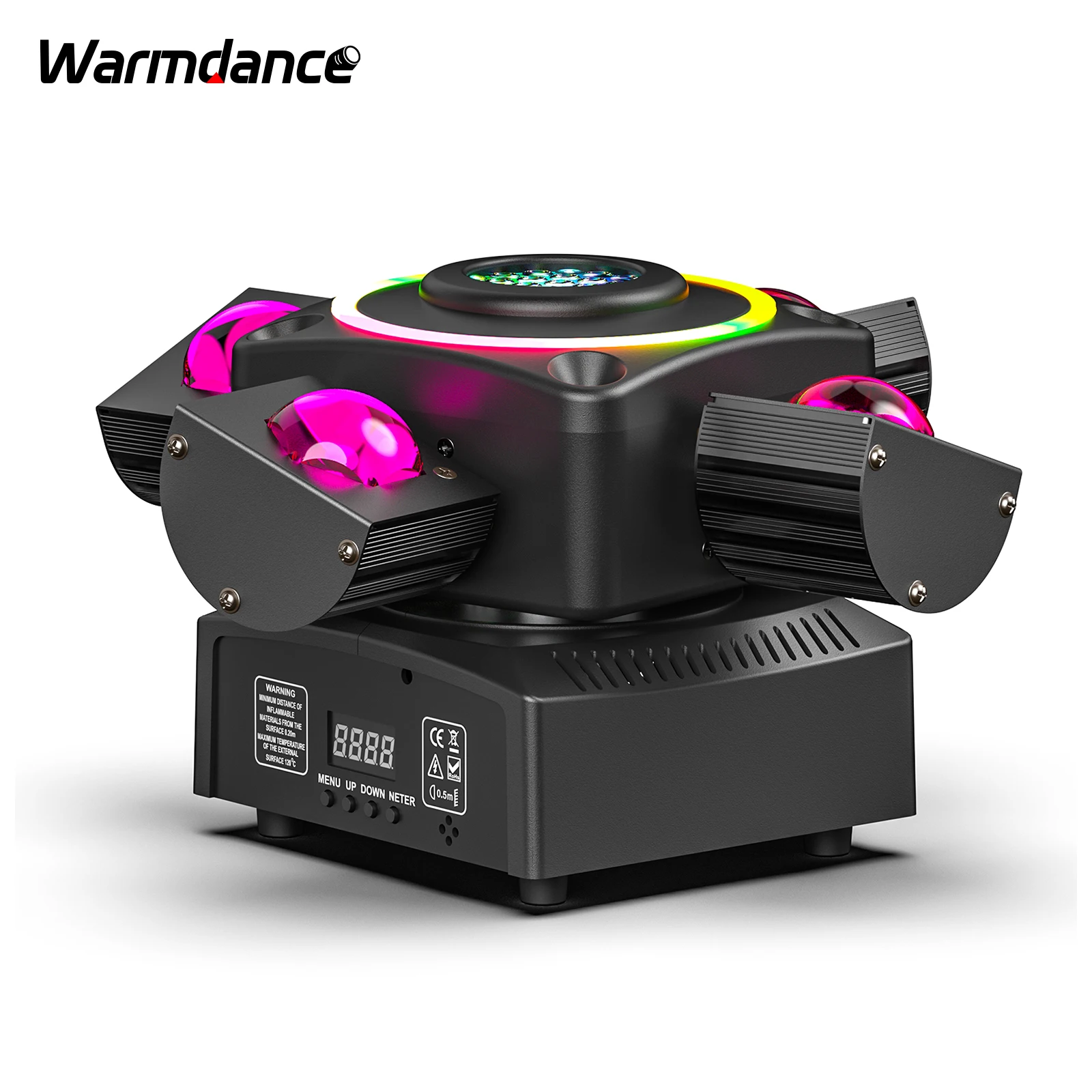 

4-in-1 RGBW LED Moving Head Light Beam Starry Effect Four-armed Stage Lighting for DJ Party Concert Church Wedding Theater