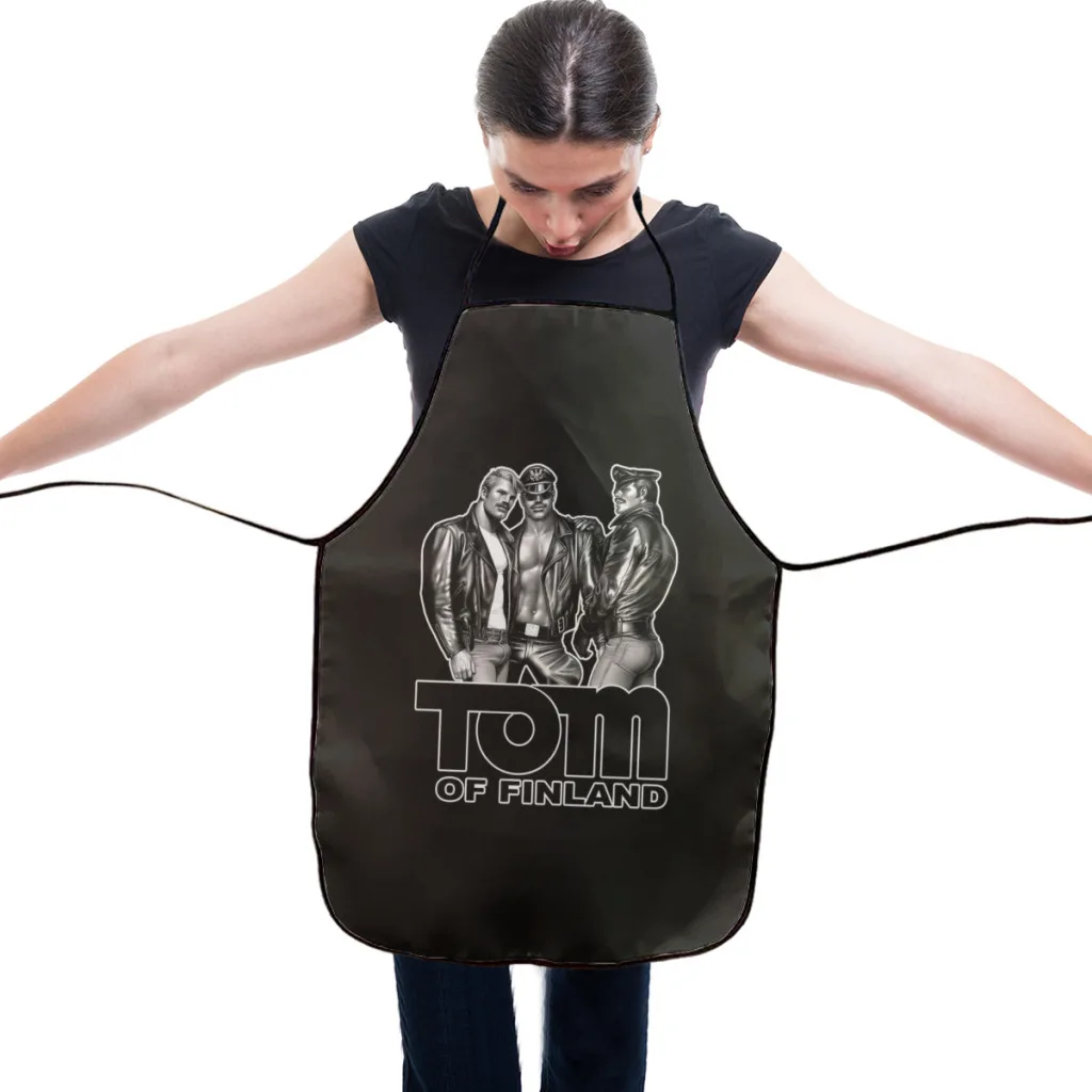 TOM OF FINLAND - KINK (BLACK) Kitchen Women Apron Household Cleaning  Composite Pinafore Salon Home Cooking Baking