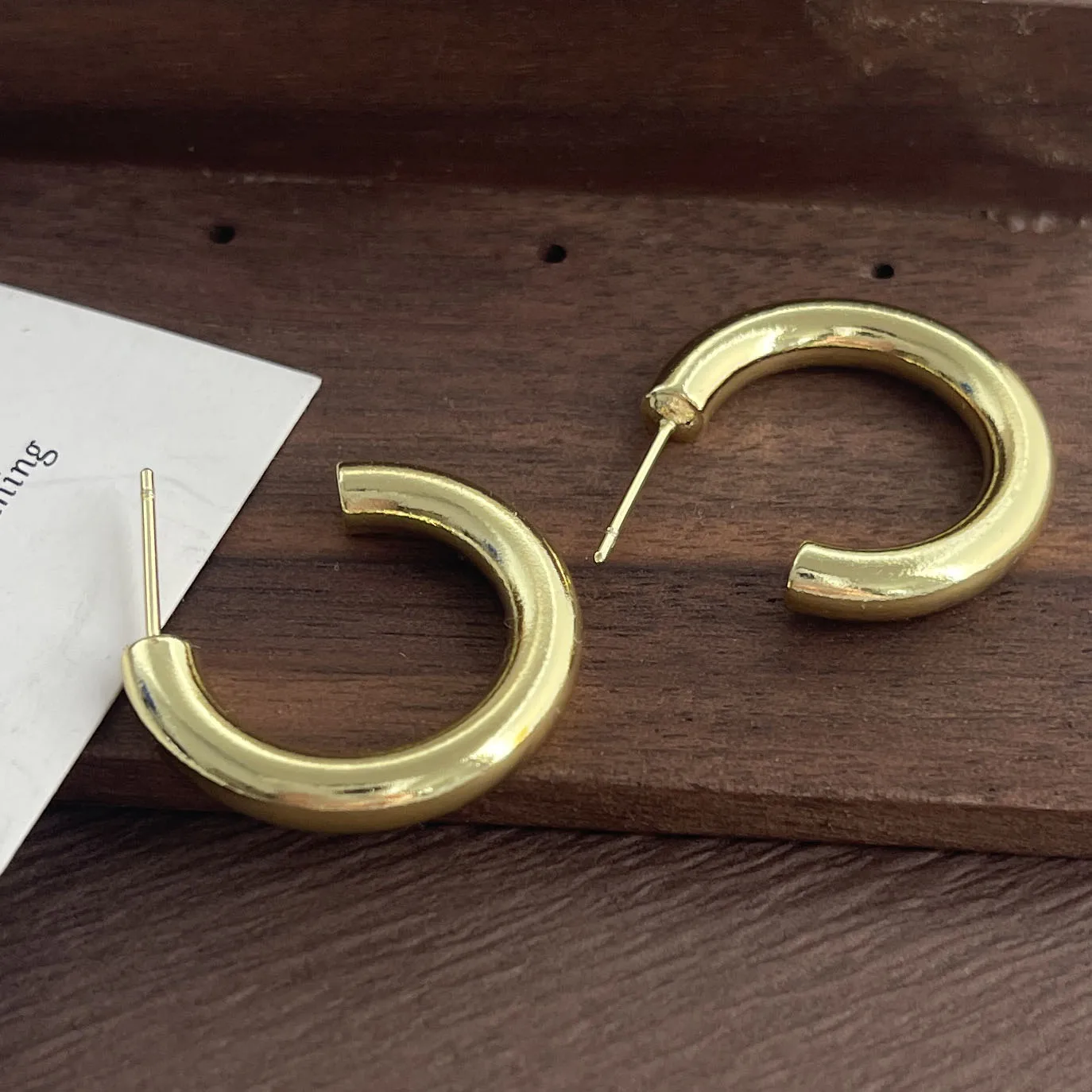925 Sterling Silver Vintage Earrings For Women Simple Round Gold Earring Jewelry Prevent Allergy Party Accessories Gift view 3