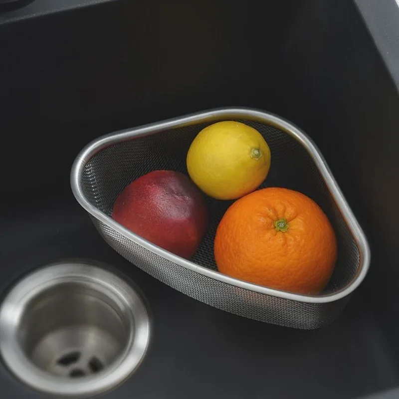 Kitchen Sink Drain Basket Stainless Steel Basin Strainer Sponge Rag Storage Stand Waste Garbage Net Shelf Kitchen Accessories