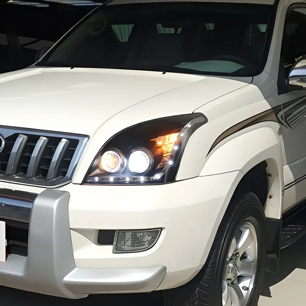 

Auto Headlight Assembly For Toyota Prado 2004-2009 LED Car Front lamps Upgrade Angel Eyes Design Dual Projector Lens Accessories