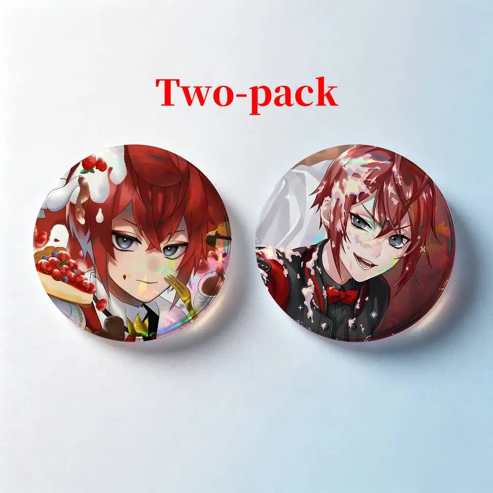 R-Riddle Game R-Rosehearts 2 Pieces Badge Set Icons Badges Creative Meme Figure Round Tinplate Brooch Bag Clothes Accessories