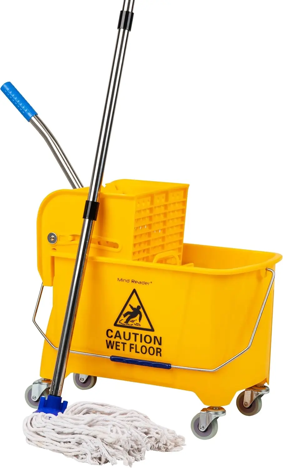 

Mop and Bucket Set with Wringer, Mop Included, 5.5 Gallon Cleaning System with Wheels, Upward PrWringer, Small Mop Compatible