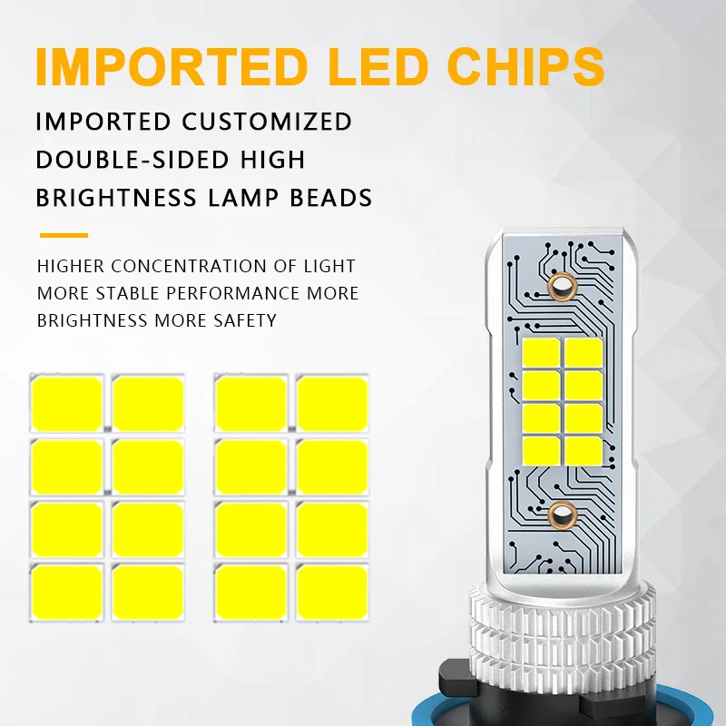 XSTORM H11 LED Fog Light for Car 9005 HB3 LED Fog Headlights Canbus 50W 30000LM 6000K Car Headlights Auto Turbo Lamps White Beam