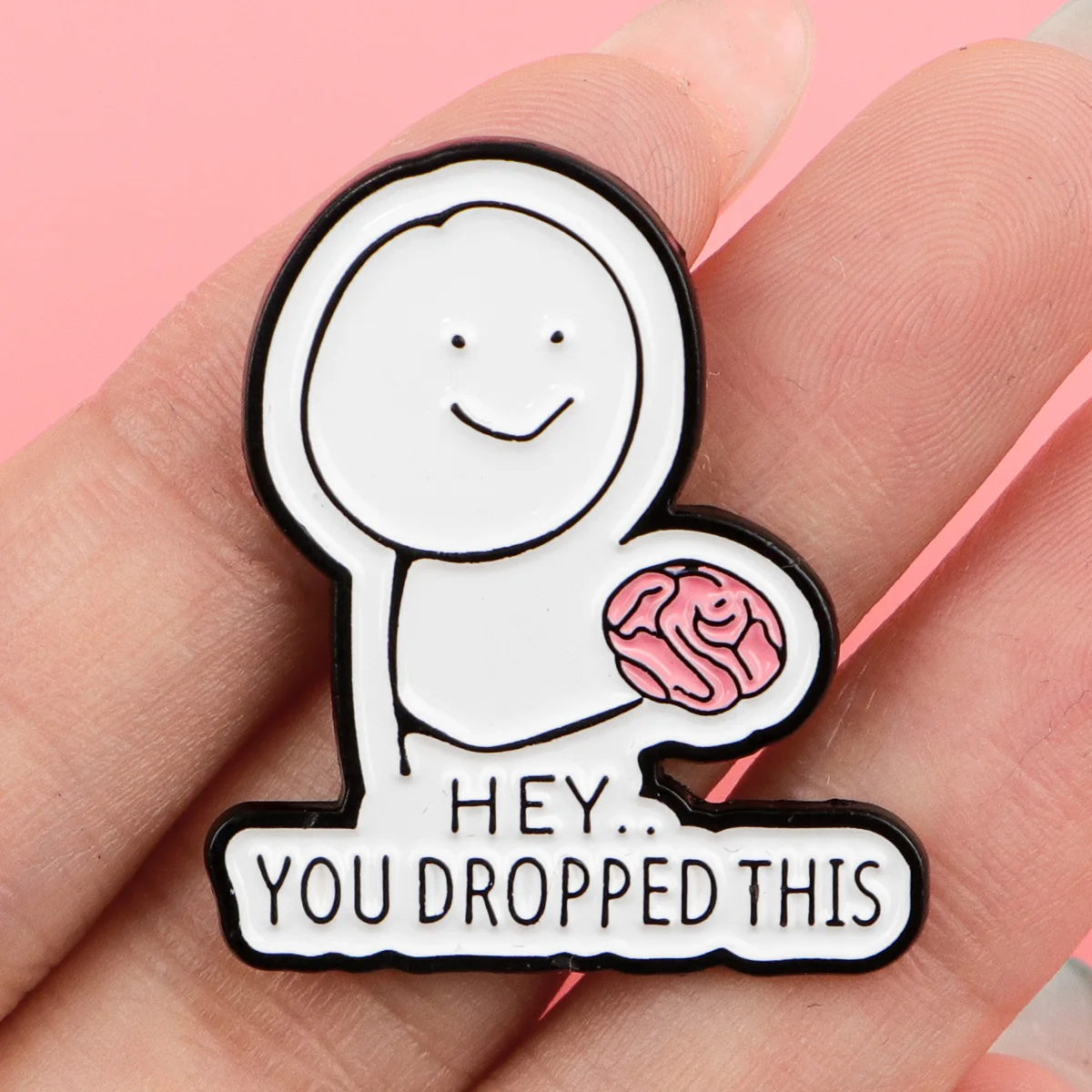 يقتبس Satirical المينا دبابيس الدماغ دبابيس شارة HEY.. التلبيب دبوس لحقيبة الظهر الملابس والاكسسوارات مضحك مجوهرات هدايا عيد الميلاد #1