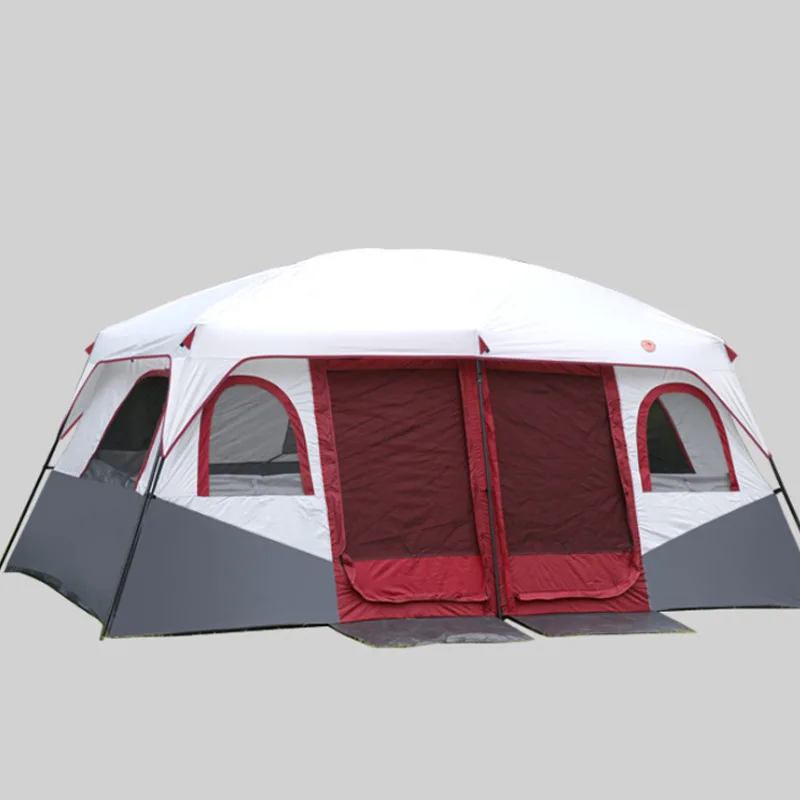 

Tent outdoor factory wholesale two rooms and one hall double layer sun protection 6-8-12 people outdoor multi-person camping big