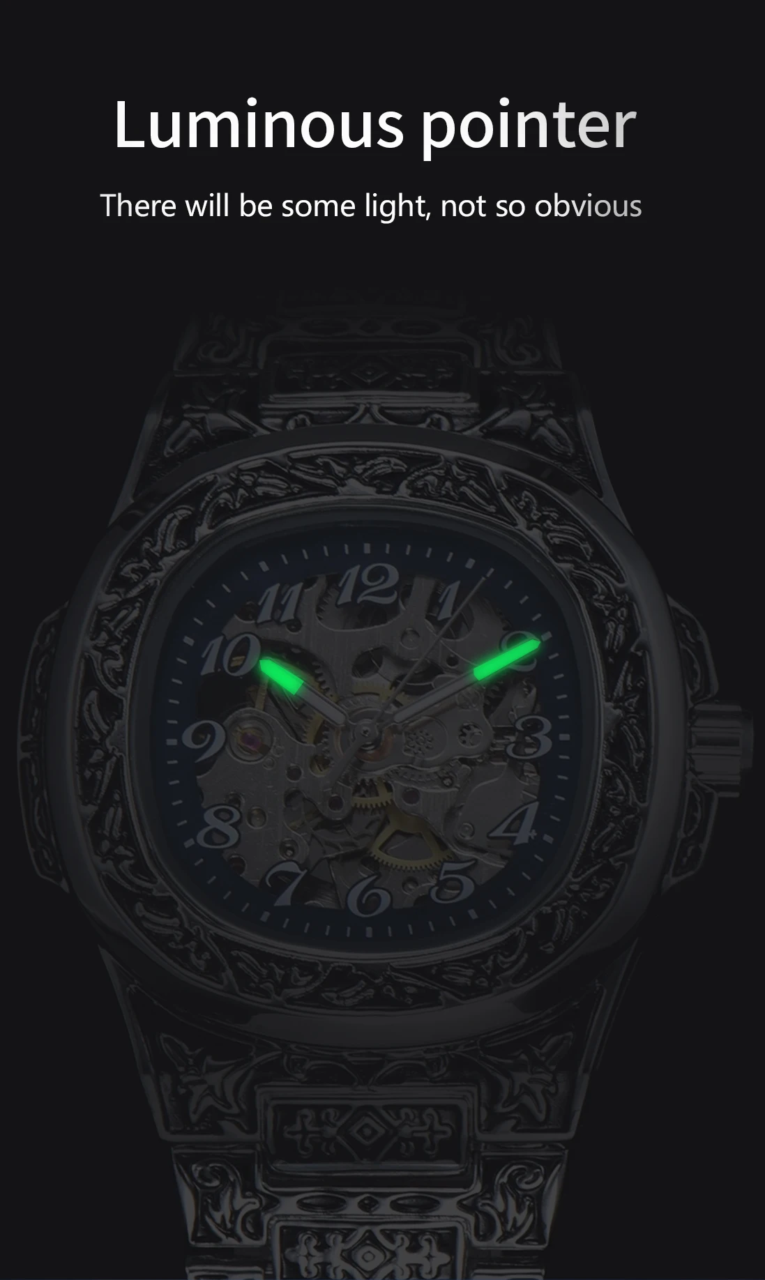 LONGLUX Automatic mechanical watch alloy steel vintage retro luxury waterproof skeleton ffordable 40mm wholesale Watch for Men image 3